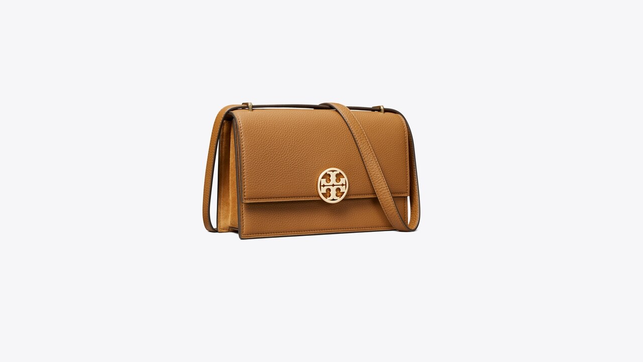 Tory Burch Miller shoulder bag leather black gold T-logo hardware 2024