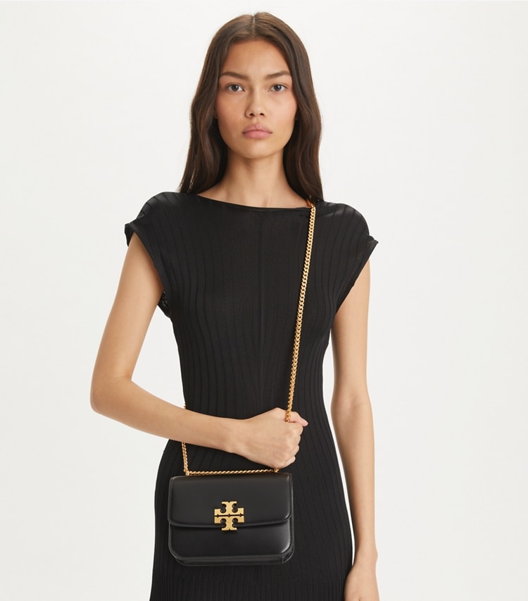 Tory Burch shoulder bag black pebbled leather gold hardware 2025