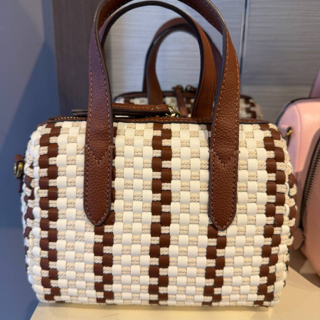 Fossil Sydney Mini Satchel Brown/White