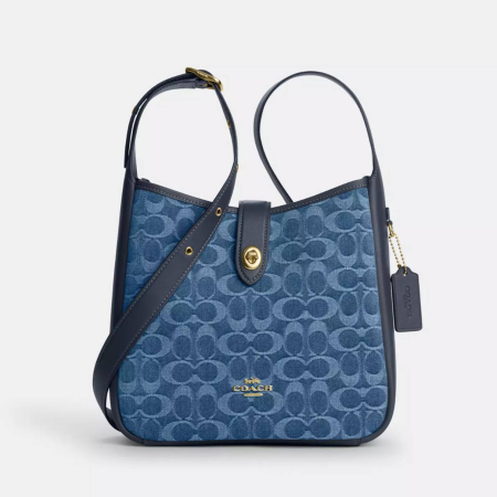Coach Lana Shoulder Bag In Signature Denim Brass/Denim