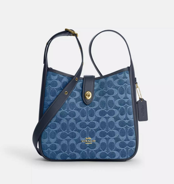 Coach Lana Shoulder Bag In Signature Denim Brass/Denim