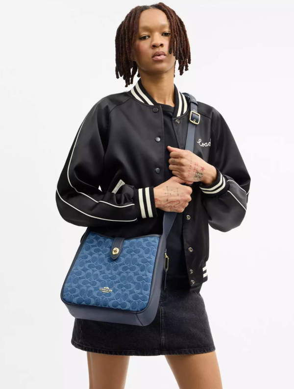 Coach Lana Shoulder Bag In Signature Denim Brass/Denim
