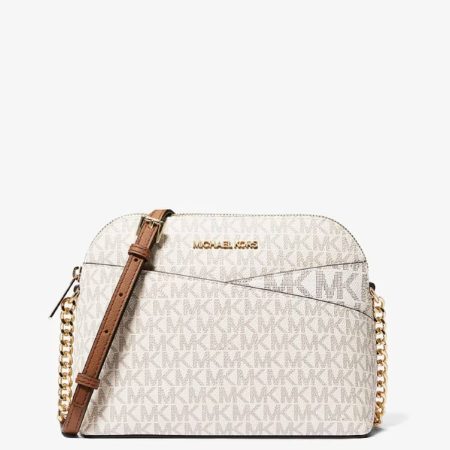 Michael Kors Jet Set Travel Medium Logo Dome Crossbody Bag