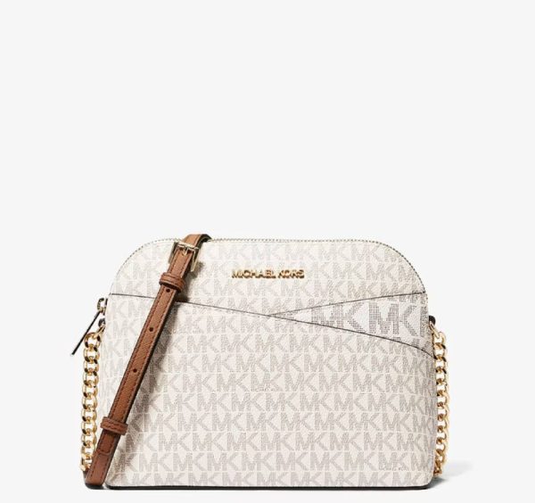 Michael Kors Jet Set Travel Medium Logo Dome Crossbody Bag