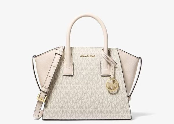 Michael Kors Avril Small Logo and Leather Satchel