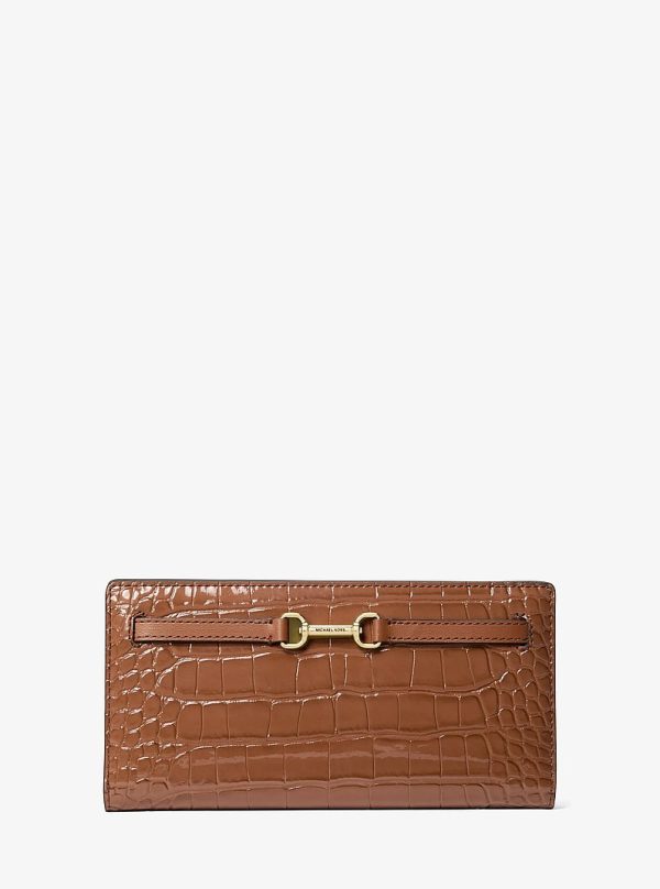 Michael Kors Carson Large Crocodile Embossed Wallet