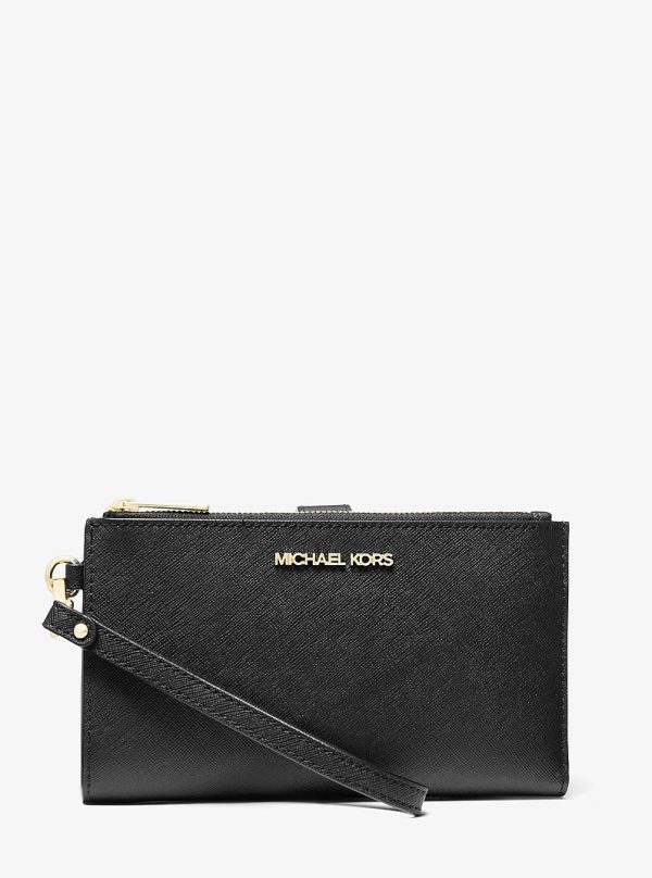 Michael Kors Jet Set Large Leather Smartphone Wristlet Wallet