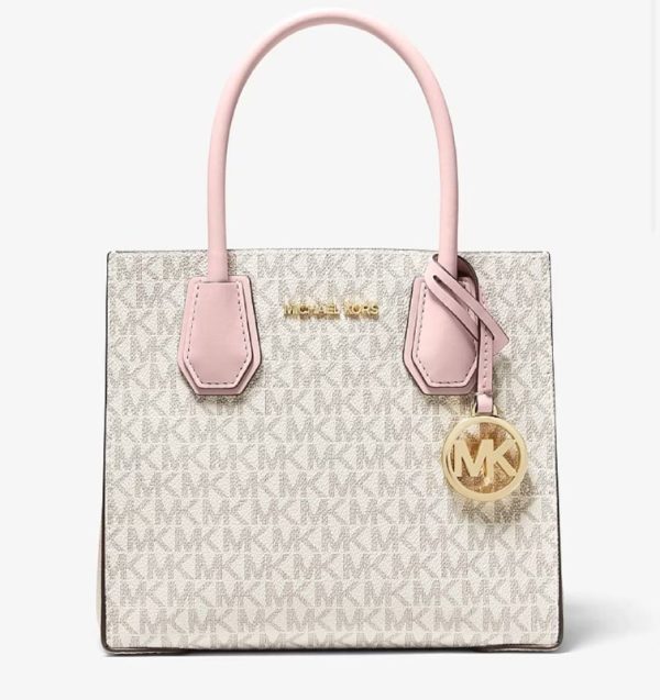 Michael Kors Mercer Medium Logo and Leather Accordion Crossbody Bag