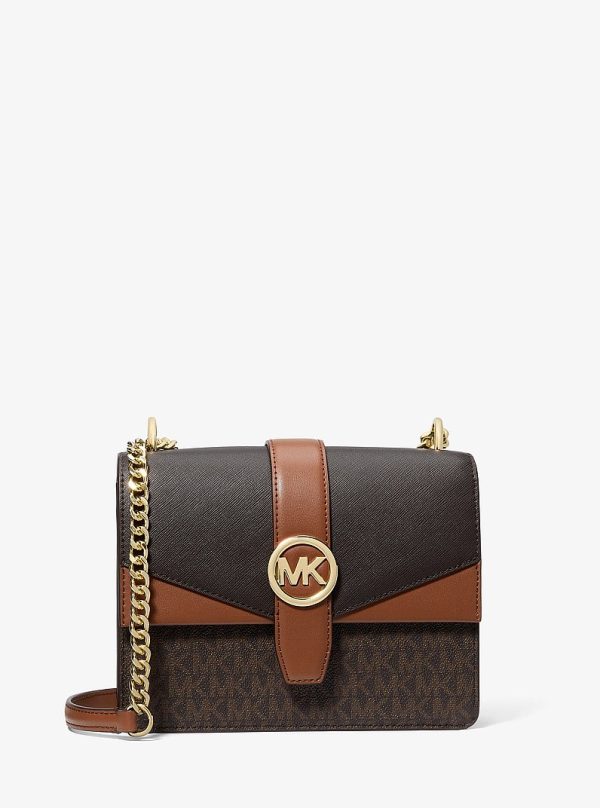 Michael Kors Greenwich Small Color-Block Signature Logo Crossbody Bag