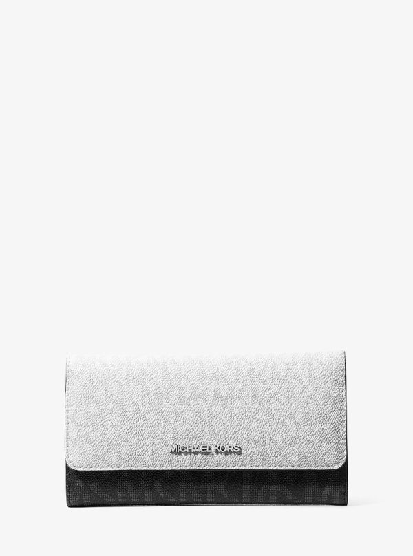 Michael Kors Jet Set Travel Signature Logo Tri-Fold Wallet