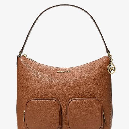 Michael Kors Merritt Large Pebbled Leather Cargo Shoulder Bag