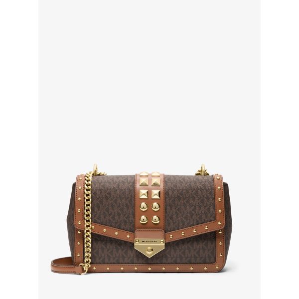 Michael Kors Soho Large Studded Signature Logo Shoulder Bag