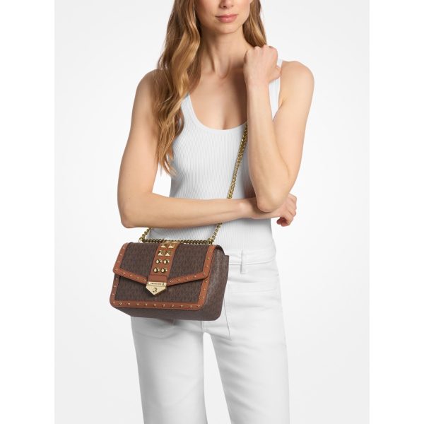 Michael Kors Soho Large Studded Signature Logo Shoulder Bag