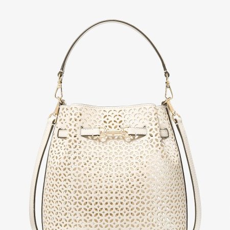 Michael Kors Carson Small Floral Laser Cut Bucket Crossbody Bag