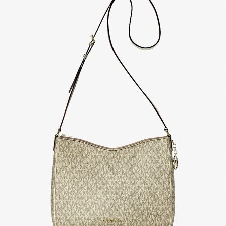 Michael Kors Nayla Medium Metallic Signature Logo Messenger Bag