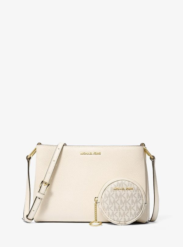 Michael Kors Trisha Pebbled Leather Crossbody Bag With Pouch Gift Set