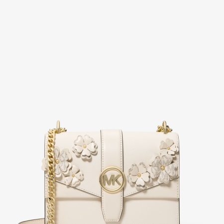Michael Kors Greenwich Small Embellished Signature Logo Trim Crossbody Bag