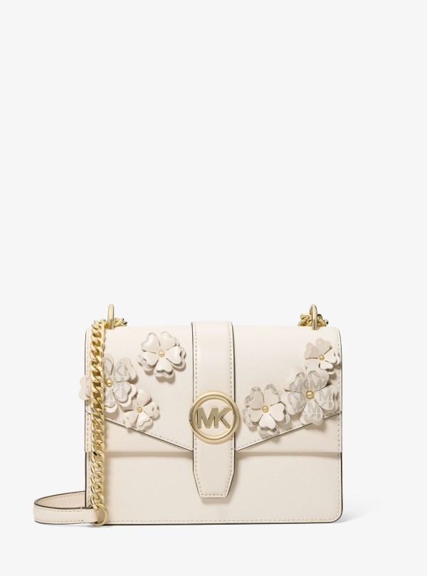 Michael Kors Greenwich Small Embellished Signature Logo Trim Crossbody Bag