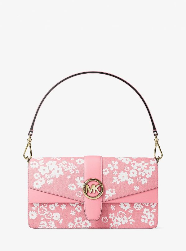 Michael Kors Greenwich Medium Printed Signature Logo Convertible Shoulder Bag