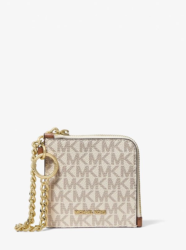 Michael Kors Jet Set Travel Signature Logo Chain Wallet