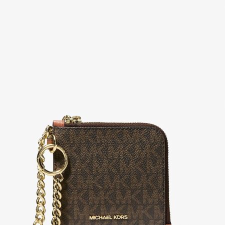Michael Kors Jet Set Travel Signature Logo Chain Wallet
