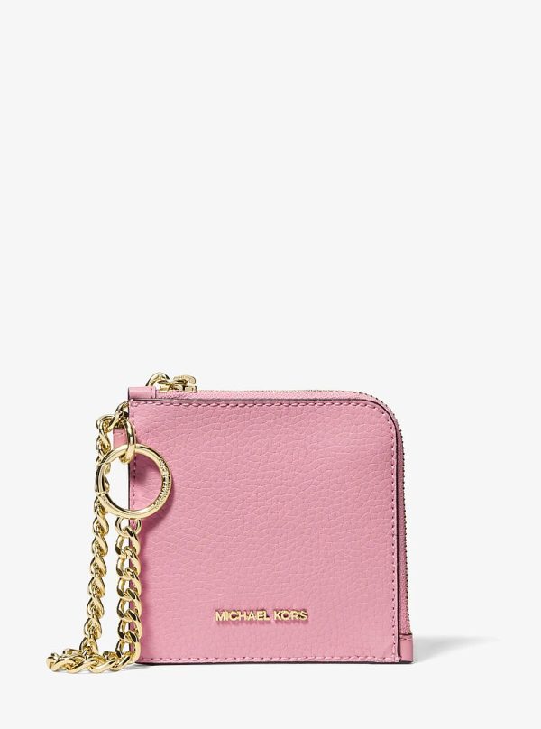 Michael Kors Jet Set Travel Pebbled Leather Chain Wallet