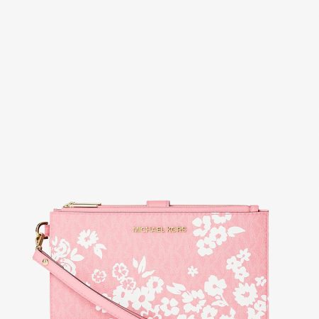 Michael Kors Jet Set Travel Large Printed Signature Logo Wristlet Wallet