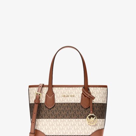 Michael Kors Eva Extra-Small Striped Signature Logo Convertible Tote Bag