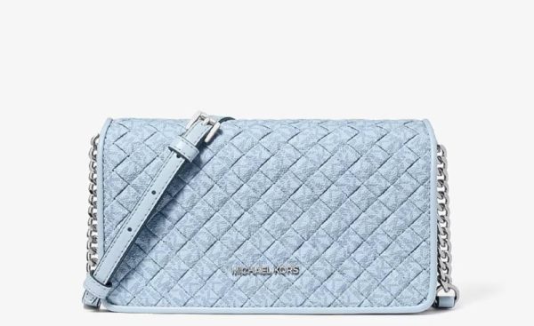 Michael Kors Jet Set Travel Woven Signature Logo Crossbody Bag