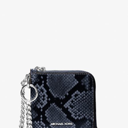 Michael Kors Jet Set Travel Medium Snake Embossed Chain Wallet