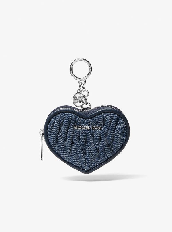 Michael Kors Jet Set Travel Matelasse Denim Heart Coin Pouch