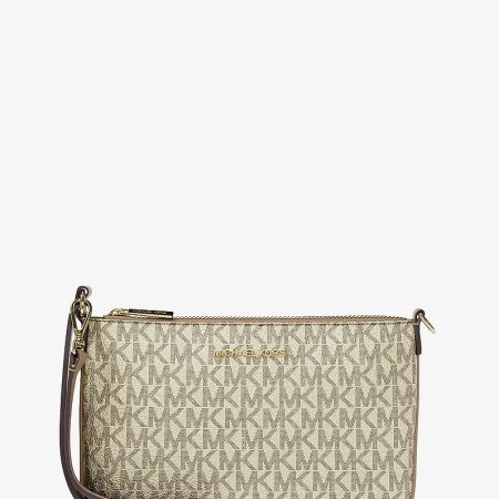 Michael Kors Jet Set Small Metallic Signature Logo Wristlet