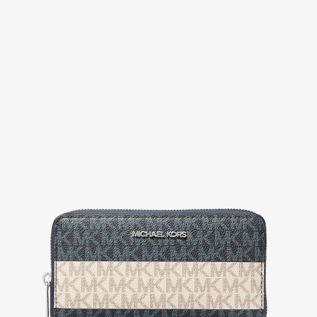 Michael Kors Jet Set Travel Large Striped Signature Logo Smartphone Wallet