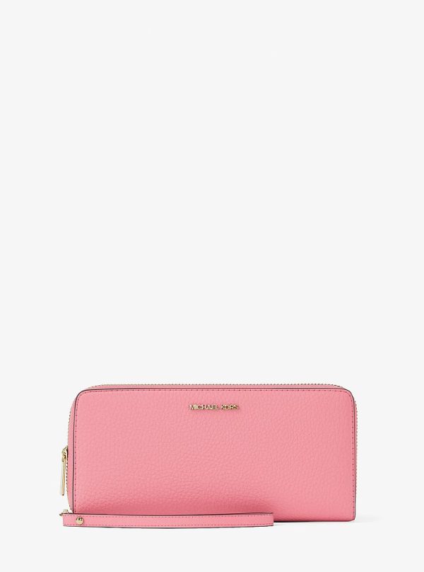 Michael Kors Jet Set Travel Large Pebbled Leather Wristlet