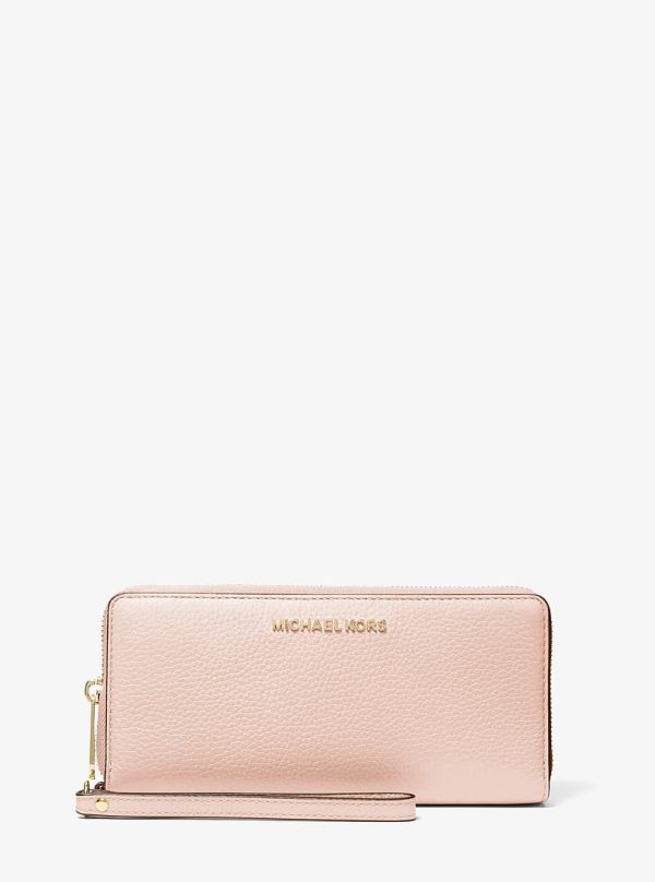 Michael Kors Jet Set Travel Large Pebbled Leather Wristlet