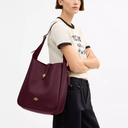 Coach Hadley Large Shoulder Bag Brass/Cherry