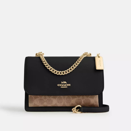 Coach Klare Crossbody In Signature Canvas Gold/Khaki/Black