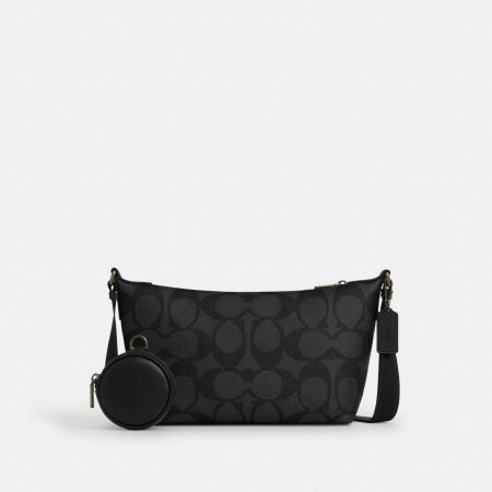 Coach Small Finn Crossbody Bag With Pouch In Maxi Signature Canvas