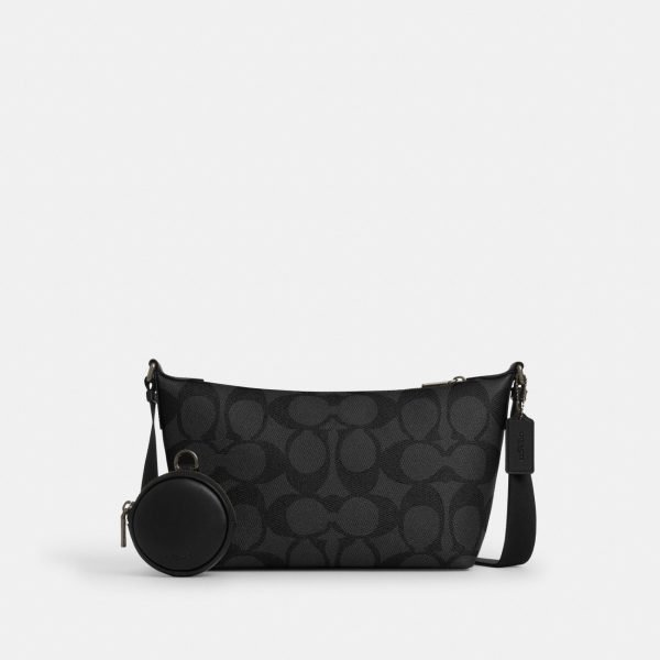 Coach Small Finn Crossbody Bag With Pouch In Maxi Signature Canvas