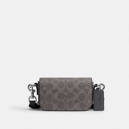 Coach Flap Crossbody Bag In Signature Canvas