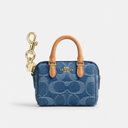 Coach Mini Rowan Bag Charm In Signature Denim