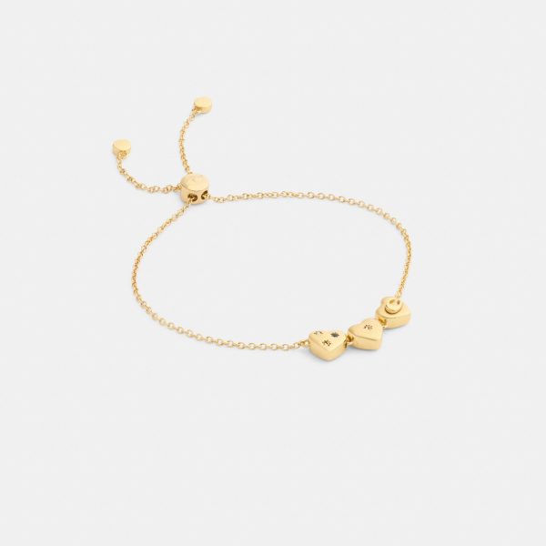 Coach Heart Cluster Slider Bracelet