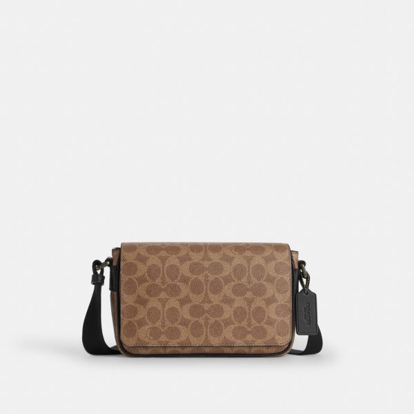 Coach Jack Small Flap Crossbody Bag In Signature Canvas
