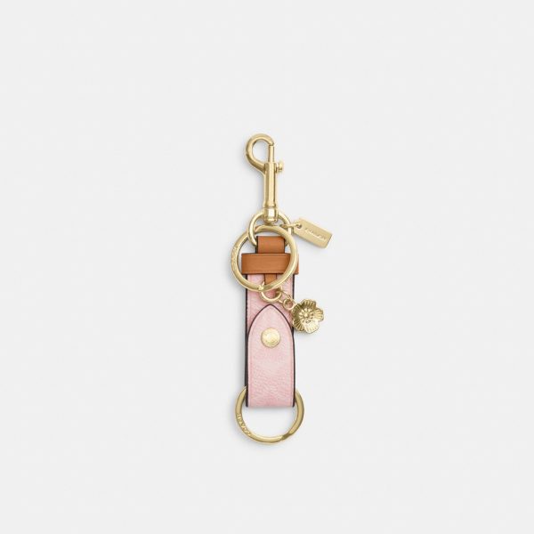 Coach Trigger Snap Bag Charm In Signature Canvas With Heart Charm