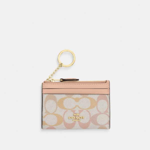 Coach Mini Skinny Id Case In Signature Canvas