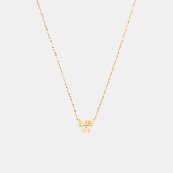 Coach Signature Bow Pendant Necklace