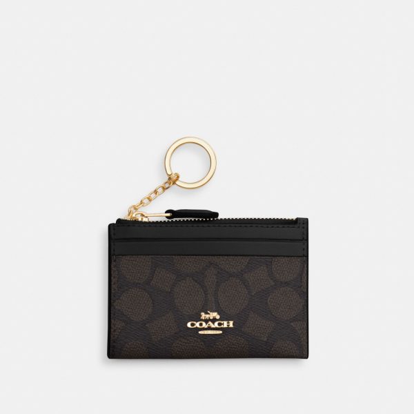 Coach Mini Skinny Id Case In Signature Canvas