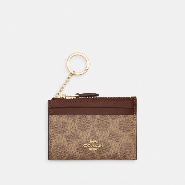 Coach Mini Skinny Id Case In Signature Canvas