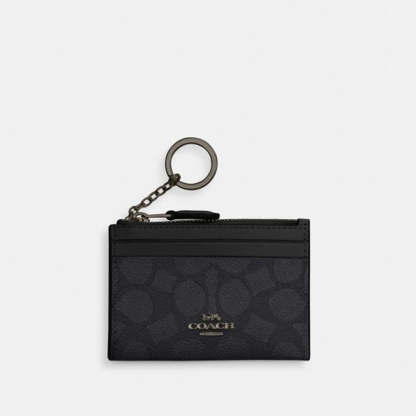 Coach Mini Skinny Id Case In Signature Canvas