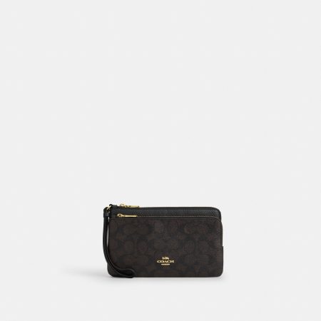 Coach Double Zip Wallet In Signature Canvas